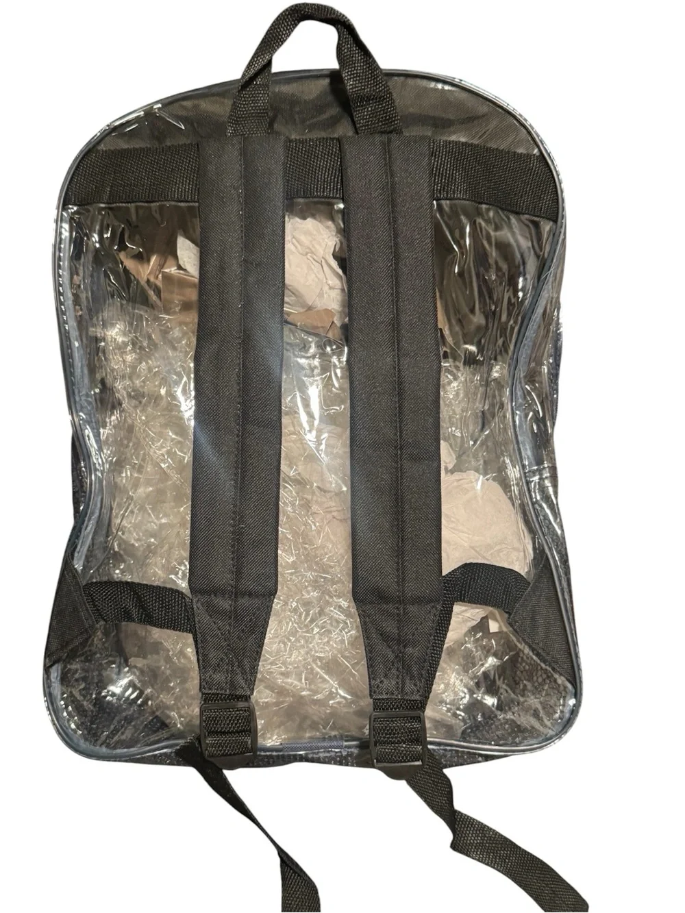 Air Express Clear Backpack with Black Trim and Mesh Organizer NWT